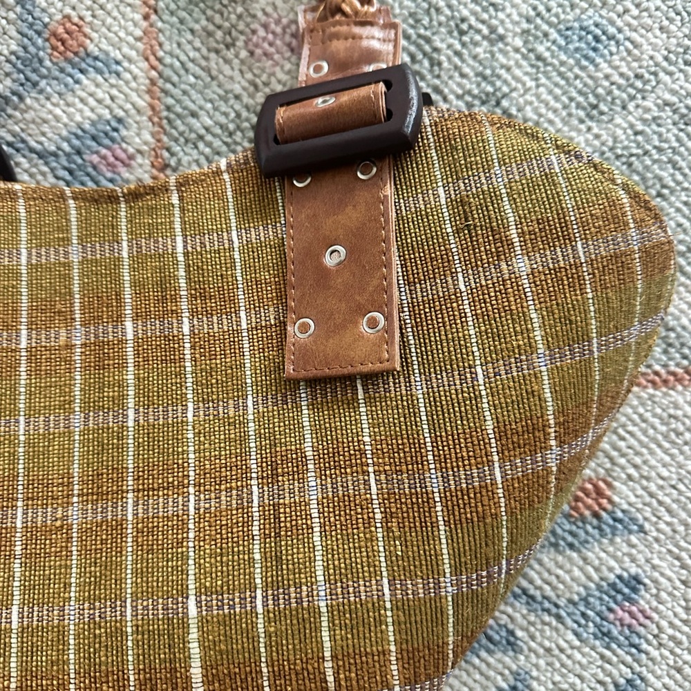 funky vintage woven plaid shoulder bag - Picture 3 of 8